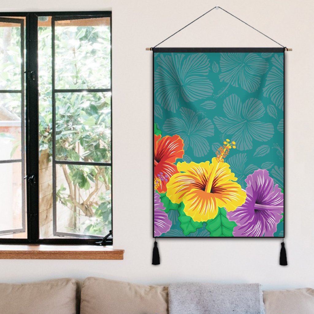 Hawaiian Colorful Hibiscus Polynesian Hanging Poster - AH - Polynesian Pride