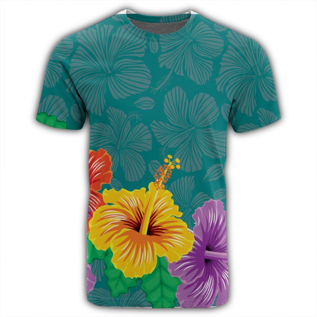 Hawaiian Colorful Hibiscus Polynesian T Shirt - Polynesian Pride