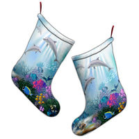 Hawaiian Dolphins Play The Ocean Polynesian Christmas Stocking - AH - Polynesian Pride