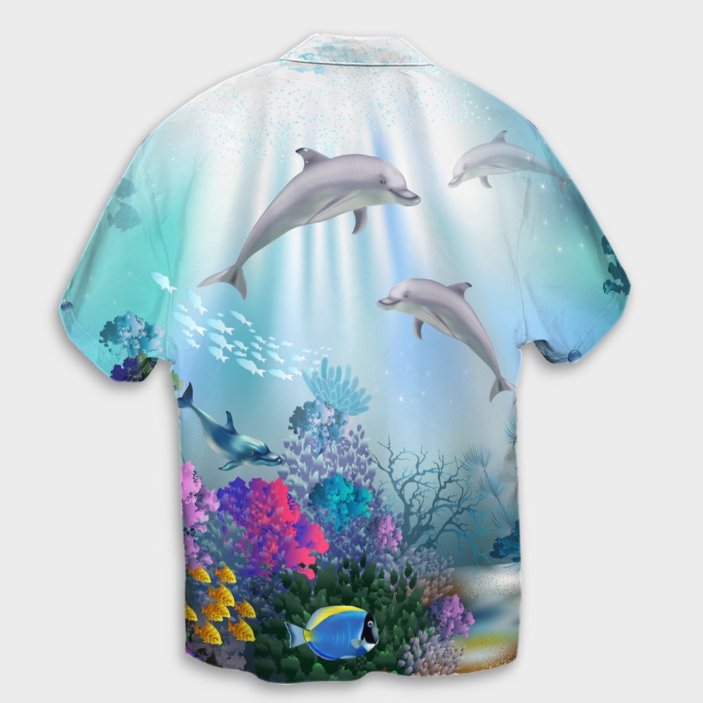 Hawaiian Dolphins Play The Ocean Polynesian Hawaiian Shirt - AH - Polynesian Pride