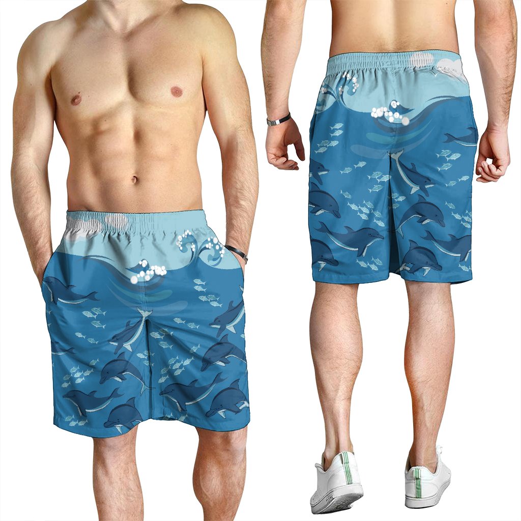 Hawaiian Dolphins Polynesian Men's Shorts - AH - Polynesian Pride