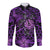 Hawaii Mix Polynesian Turtle Plumeria Nick Style Purple Hawaii Long Sleeve Button Shirt LT13