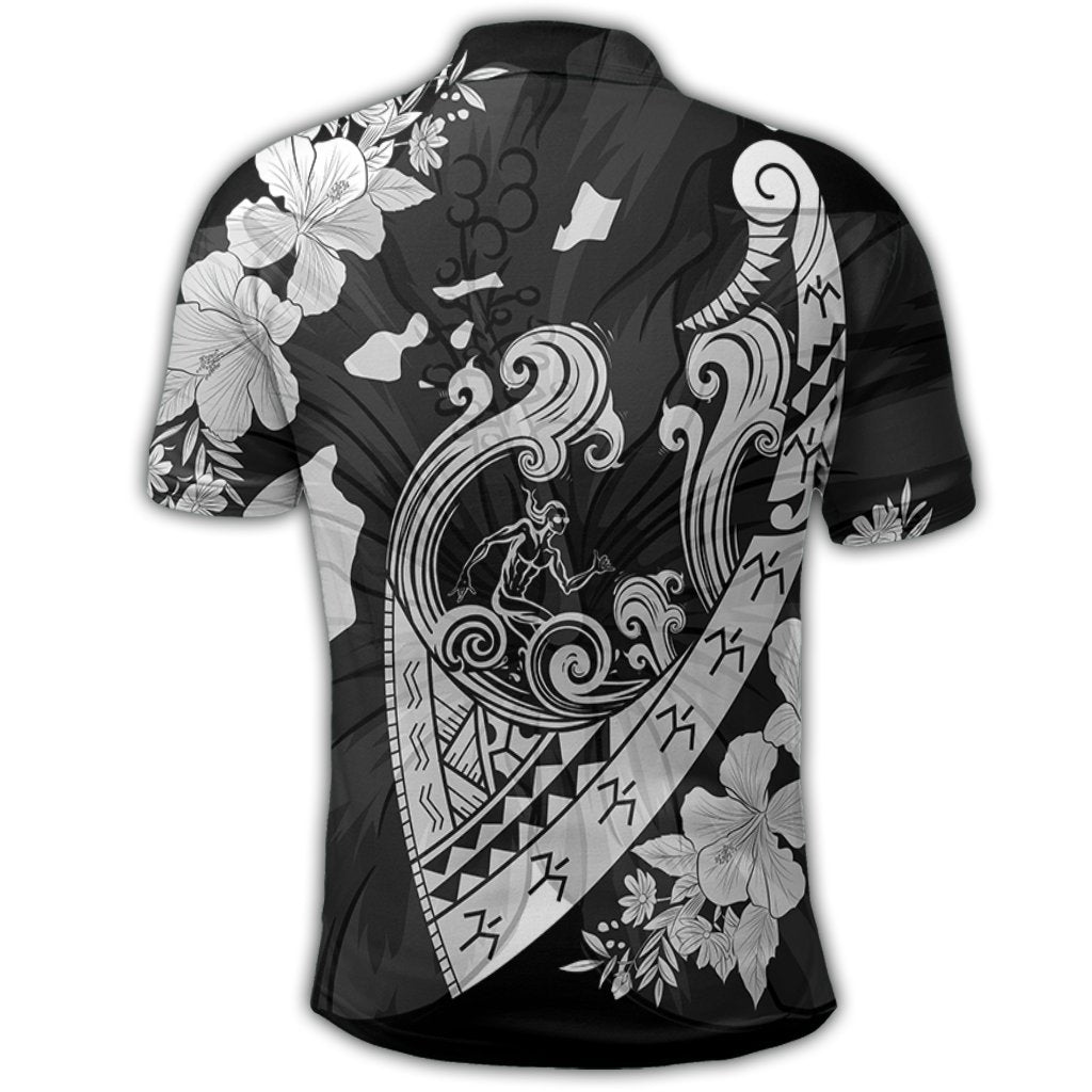 Hawaiian Fish Hook Hibiscus Banzai Surfing Polynesian Polo Shirt - Polynesian Pride