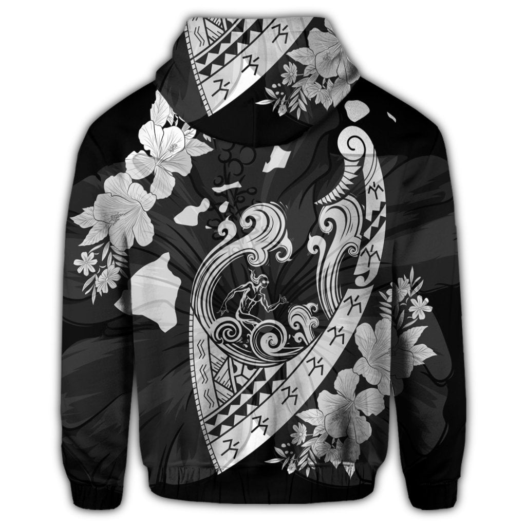 Hawaiian Fish Hook Hibiscus Banzai Surfing Polynesian Hoodie - Polynesian Pride