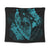 Hawaiian Fish Hook Hibiscus Banzai Surfing Polynesian Tapestry Blue - AH Wall Tapestry Black - Polynesian Pride