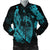 Hawaiian Fish Hook Hibiscus Banzai Surfing Polynesian Bomber Jacket Blue - AH Black Unisex - Polynesian Pride