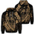 Hawaiian Fish Hook Hibiscus Banzai Surfing Polynesian Zip Hoodie Gold Unisex Art - Polynesian Pride