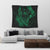 Hawaiian Fish Hook Hibiscus Banzai Surfing Polynesian Tapestry Green - AH - Polynesian Pride