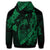 Hawaiian Fish Hook Hibiscus Banzai Surfing Polynesian Zip Hoodie Green - Polynesian Pride