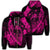 Hawaiian Fish Hook Hibiscus Banzai Surfing Polynesian Zip Hoodie Pink Unisex Art - Polynesian Pride