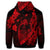 Hawaiian Fish Hook Hibiscus Banzai Surfing Polynesian Hoodie Red - Polynesian Pride