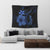 Hawaiian Fish Hook Hibiscus Plumeria Polynesian Tapestry - Blue - AH - Polynesian Pride