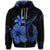Hawaiian Fish Hook Hibiscus Plumeria Polynesian Zip Hoodie Blue - Polynesian Pride