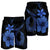 Hawaiian Fish Hook Hibiscus Plumeria Polynesian Men's Shorts - Blue - AH - Polynesian Pride