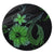 Hawaiian Fish Hook Hibiscus Plumeria Polynesian Round Carpet - Green - AH Round Carpet Luxurious Plush - Polynesian Pride