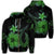 Hawaiian Fish Hook Hibiscus Plumeria Polynesian Zip Hoodie Green Unisex Art - Polynesian Pride