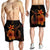 Hawaiian Fish Hook Hibiscus Plumeria Polynesian Men's Shorts - Orange - AH - Polynesian Pride