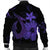 Hawaiian Fish Hook Hibiscus Plumeria Polynesian Bomber Jacket - Purple - AH - Polynesian Pride