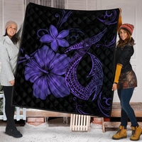 Hawaiian Fish Hook Hibiscus Plumeria Polynesian Premium Quilts - Purple - AH - Polynesian Pride
