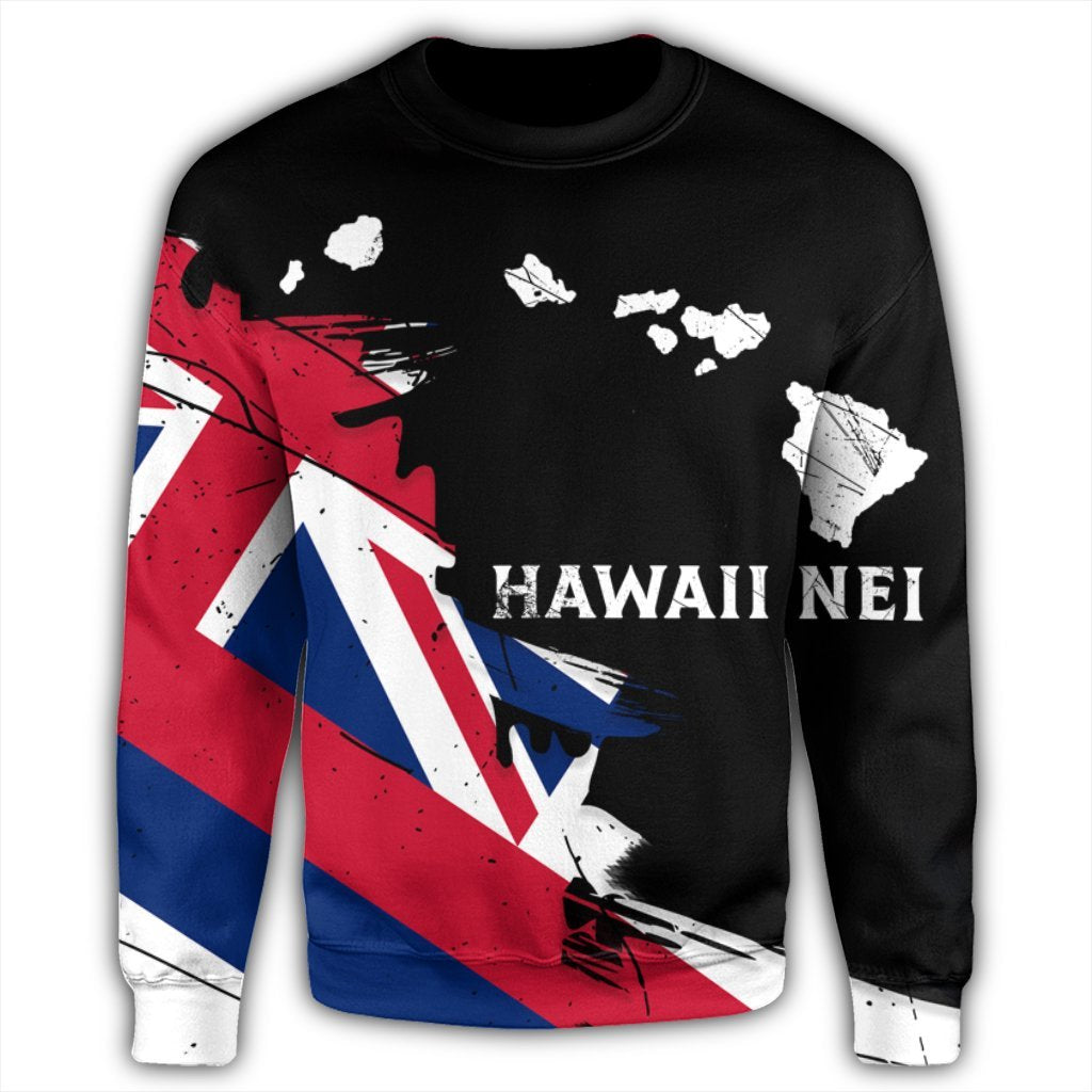 Hawaiian Flag Hawaii Map Nei Polynesian Sweatshirt - Classic Style - Polynesian Pride