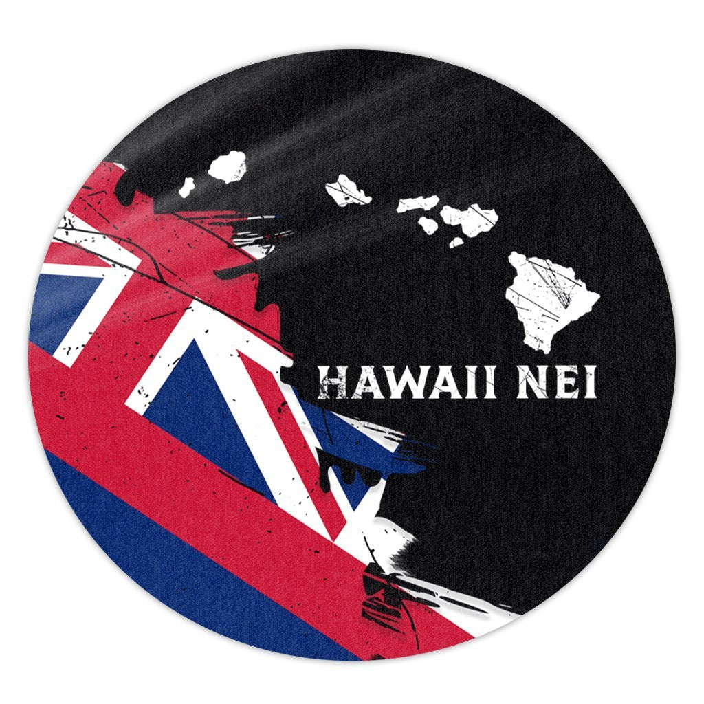 Hawaiian Flag Hawaii Map Nei Polynesian Round Carpet - Classic Style Round Carpet Luxurious Plush - Polynesian Pride