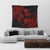 Hawaiian Hammerhead Shark Hibiscus Red Polynesian Tapestry - AH - Polynesian Pride