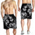 Hawaiian Hammerhead Shark Hibiscus White Polynesian Men's Shorts - AH - Polynesian Pride
