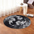 Hawaiian Hammerhead Shark Hibiscus White Polynesian Round Carpet - AH - Polynesian Pride