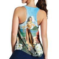 Hawaiian Hibiscus Aloha Hula Girl Dance On The Beach Racerback Tank - AH - Polynesian Pride
