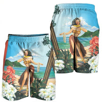 Hawaiian Hibiscus Aloha Hula Girl Dance On The Beach Men's Shorts - AH - Polynesian Pride