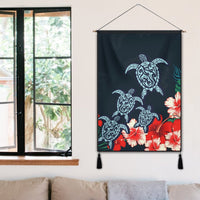 Hawaiian Hibiscus And Turtle Polynesian Hanging Poster - AH - Polynesian Pride