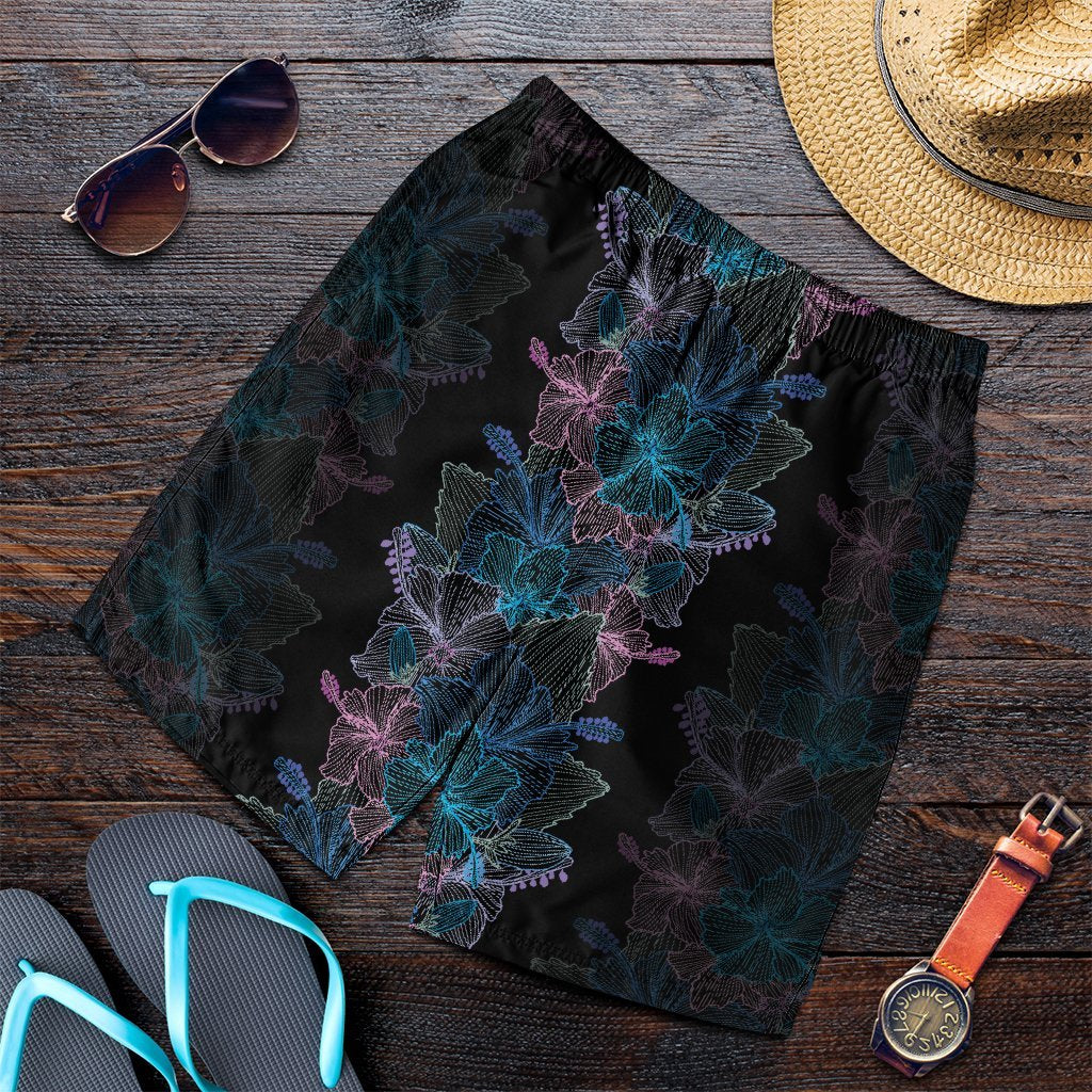 Hawaiian Hibiscus Full Color Polynesian Men's Shorts - AH Art - Polynesian Pride