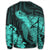 Hawaiian Hibiscus Memory Turtle Polynesian Sweatshirt Turquoise - AH - Polynesian Pride
