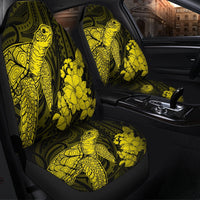 Hawaiian Hibiscus Memory Turtle Polynesian Car Seat Covers Yellow - AH - Polynesian Pride