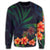 Hawaiian Hibiscus Palm Tree Background Polynesian Sweatshirt - AH - Polynesian Pride