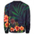 Hawaiian Hibiscus Palm Tree Background Polynesian Sweatshirt - AH - Polynesian Pride