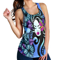 Hawaiian Hibiscus Plumeria Hula Girl Polynesian Racerback Tank - AH - Polynesian Pride