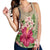 Hawaiian Hibiscus Plumeria Palm Leaves Lauhala Background Polynesian Racerback Tank - AH - Polynesian Pride