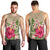 Hawaiian Hibiscus Plumeria Palm Leaves Lauhala Background Polynesian Tank Top - AH - Polynesian Pride