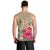 Hawaiian Hibiscus Plumeria Palm Leaves Lauhala Background Polynesian Tank Top - AH - Polynesian Pride