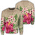 Hawaiian Hibiscus Plumeria Palm Leaves Lauhala Background Polynesian Sweatshirt - AH Unisex Black - Polynesian Pride