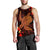 Hawaiian Hibiscus Plumeria Red Big Turtle Polynesian Tank Top - AH Black - Polynesian Pride