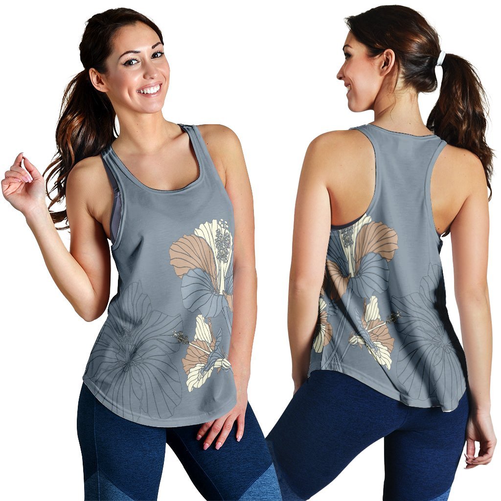 Hawaiian Hibiscus Polynesian Racerback Tank - AH Black - Polynesian Pride