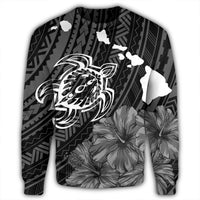 Hawaiian Hibiscus Sea Turtle Swim Polynesian Sweatshirt - AH - Polynesian Pride