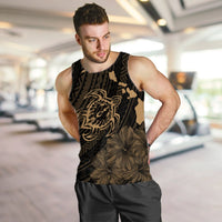 Hawaiian Hibiscus Sea Turtle Swim Polynesian Tank Top - Gold - AH - Polynesian Pride