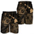 Hawaiian Hibiscus Sea Turtle Swim Polynesian Men's Shorts - Gold - AH - Polynesian Pride