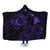 Hawaiian Hibiscus Sea Turtle Swim Polynesian Hooded Blanket - Purple - AH Hooded Blanket White - Polynesian Pride