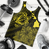 Hawaiian Hibiscus Sea Turtle Swim Polynesian Tank Top - Yellow - AH - Polynesian Pride