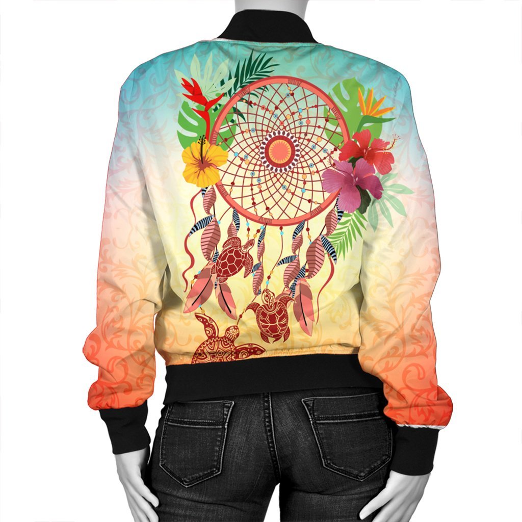 Hawaiian Hibiscus Strelitzia Flower Dreamcatcher Bomber Jacket - AH - Polynesian Pride