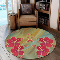 Hawaiian Hibiscus Water Color Round Carpet - AH - Polynesian Pride